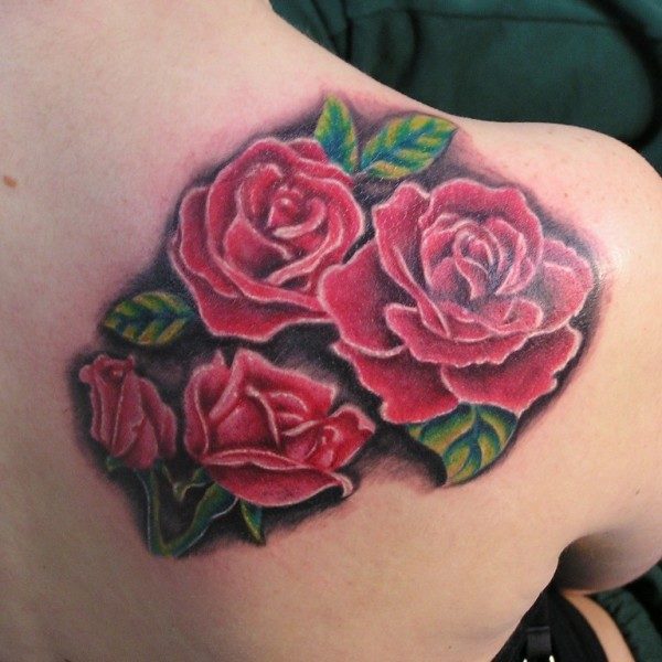 69 Graceful Roses Shoulder Tattoos - Shoulder Tattoos