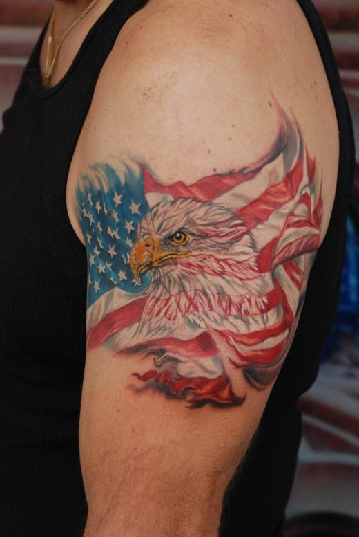 american eagle tattoo shoulder