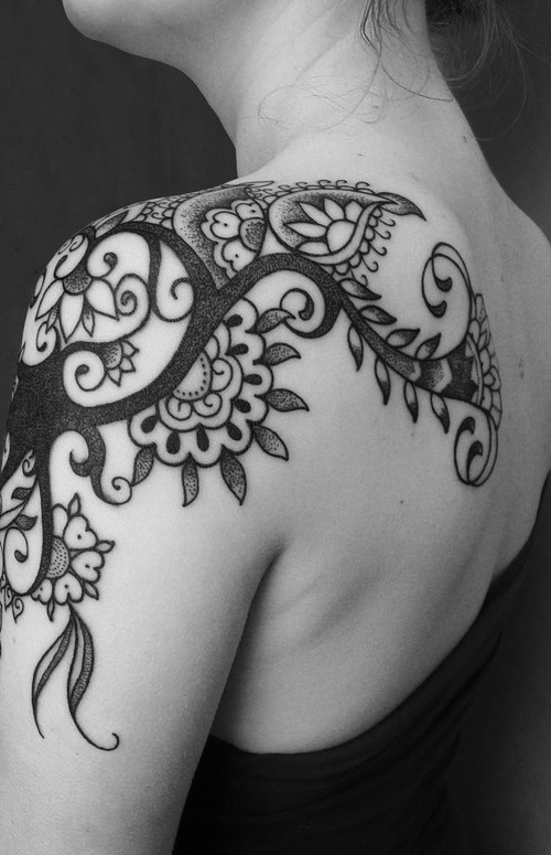 67 Amazing Black And White Shoulder Tattoos - Shoulder Tattoos