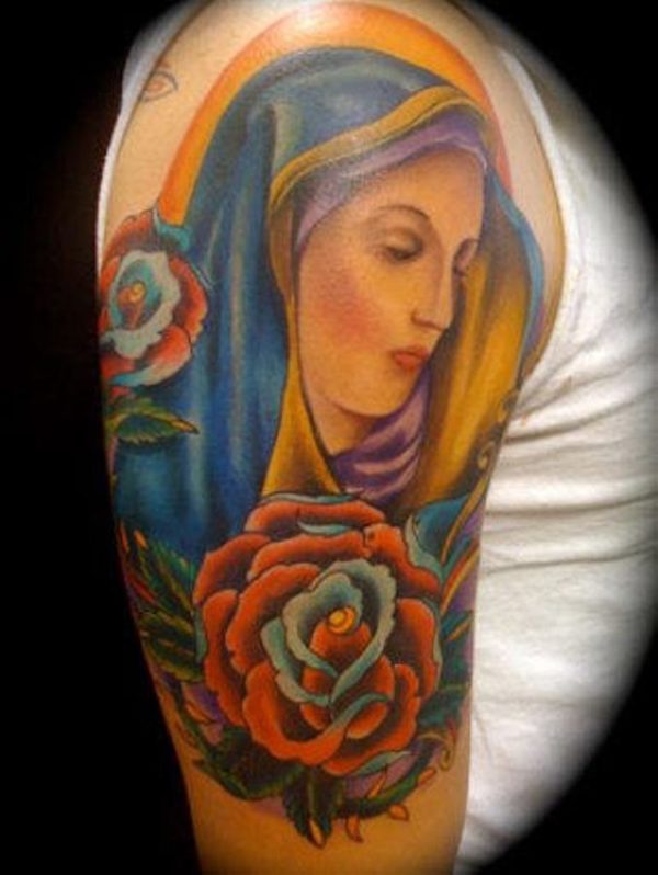 Virgin Shoulder Tattoo Design